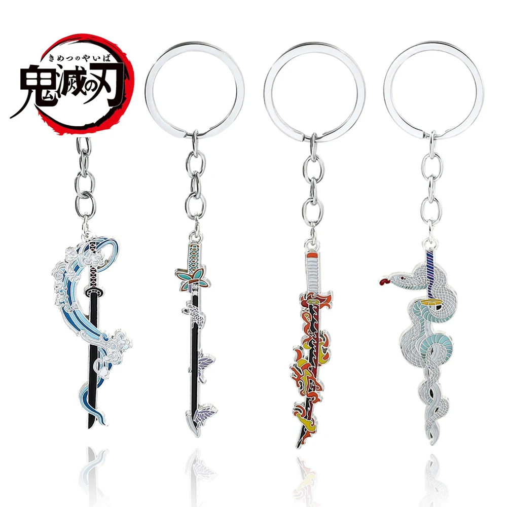 

Anime Demon Slayer Sword Keychain Kimetsu no Yaiba Tomioka Giyuu Kochou Shinobu Weapon Cosplay Key Chain Metal Pendant Keyring