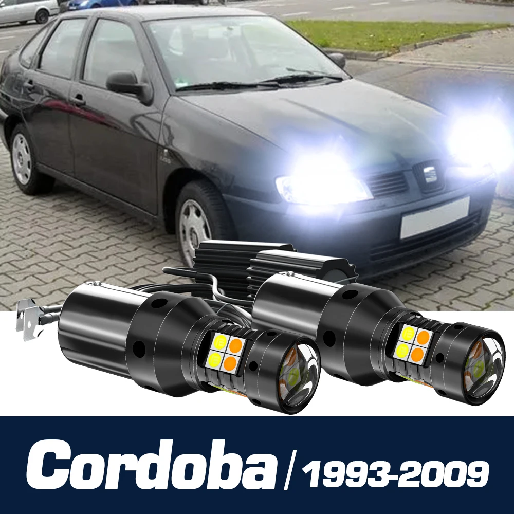 2 sztuki podwójnych kierunkowskazów LED + światła do jazdy dziennej Blub DRL Akcesoria Canbus Seat Cordoba 6K 6L 1993-2009 2005 2006 2007