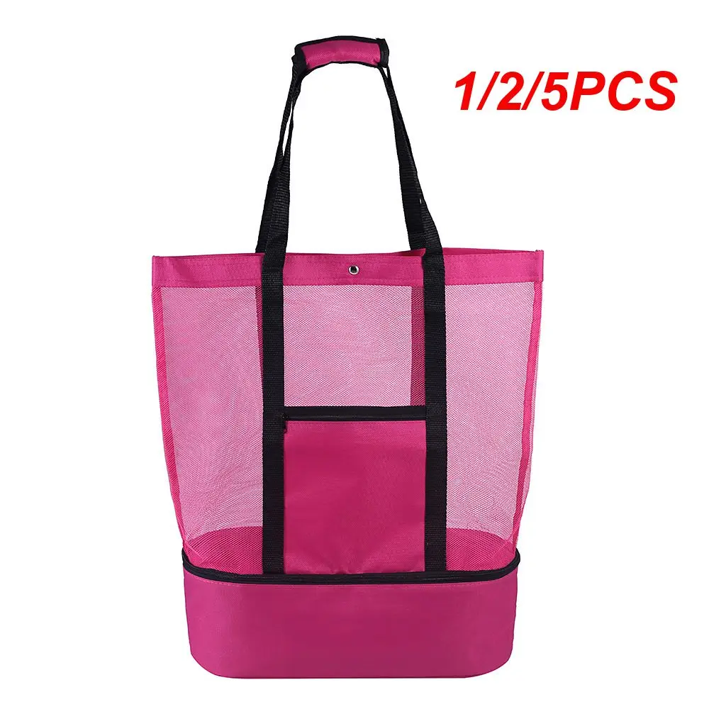 Bag Double Layer Mesh Transparent Bag Picnic Camping Holiday Beach Tote Drink Fresh Keeping