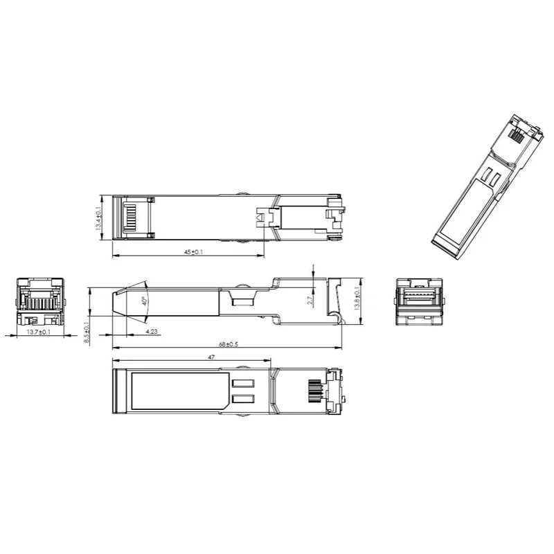 Модуль Koper RJ45 10 Гб Sfp 10GBase-T sfp 30 м для Cisco Mikrotik Tp-Link D-Link