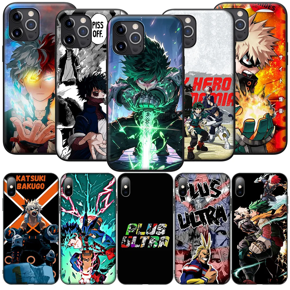 SA129 My Hero Academia Soft Case for iPhone 16 15 14 13 7 8 Pro Max Mini Plus