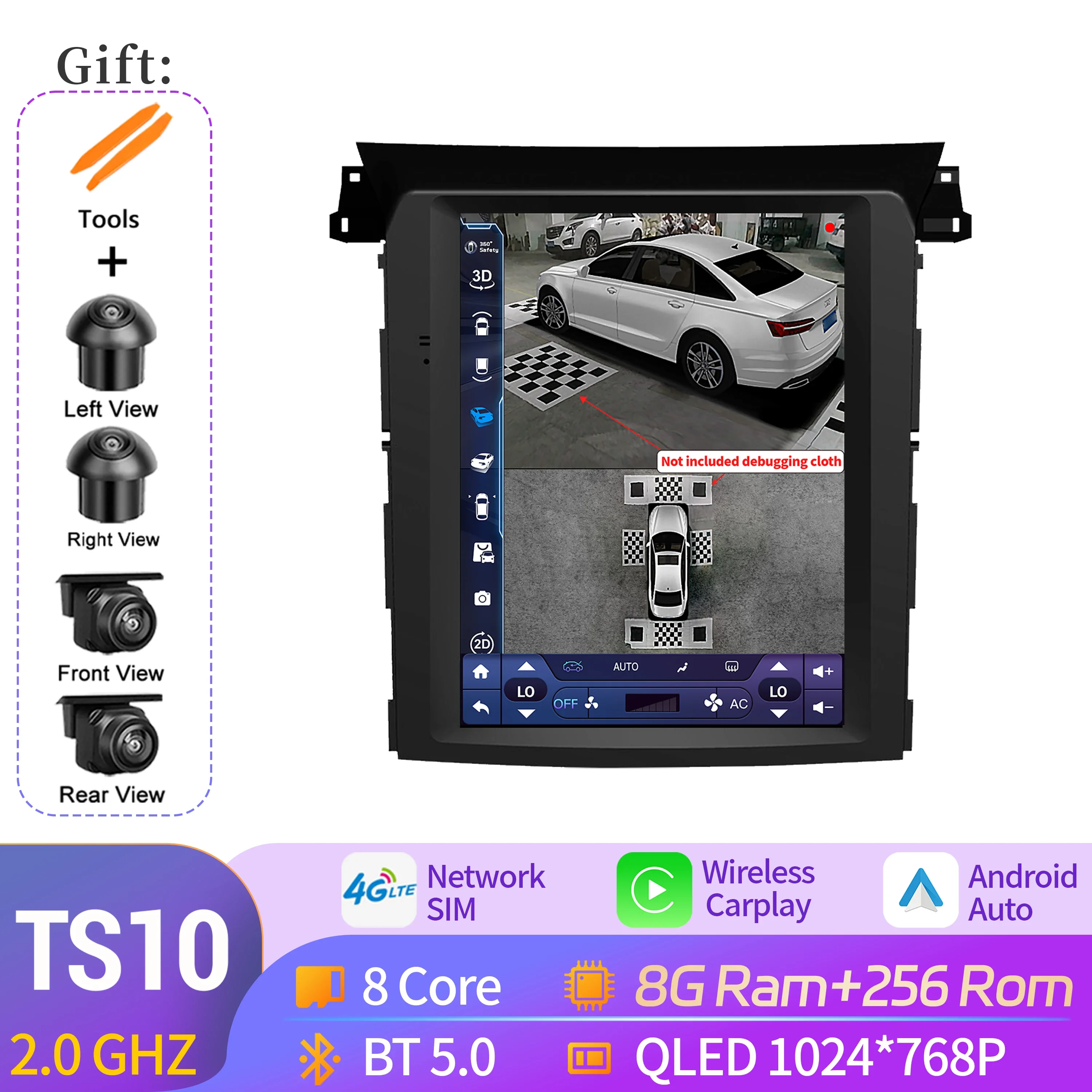 

9,7 "для автомобильного радио, мультимедийный GPS для Subaru XV Forester 2018-2021 Android 14 BT CarPlay, навигационный головное устройство, сенсорный QLED экран