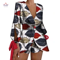 women suit and short pants sets bazin riche african clothes cotton print sexy top 2 pieces sets women african clothing wy6552