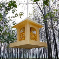 wood house bird feeder wooden bird feeder outdoor hanging automatic bird feeder bird food garden bird feeder birds accessoires