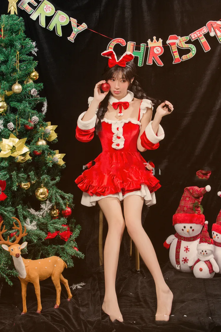 

Christmas Cosplay Bunny Girl Cosplay Uniform Suit Red Dress Cute Christmas Bunny Cosplay Cosplay Mujer Sexy