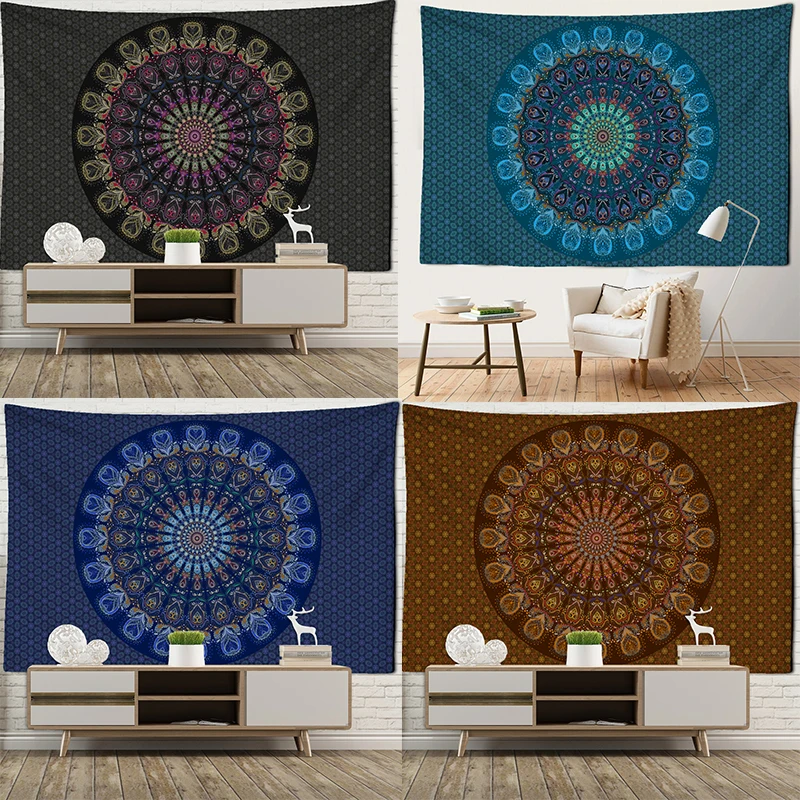 

Customizable Mandala Tapestry Wall Hanging Indian Witchcraft Hippie Psychedelic Room Bedroom Home Art