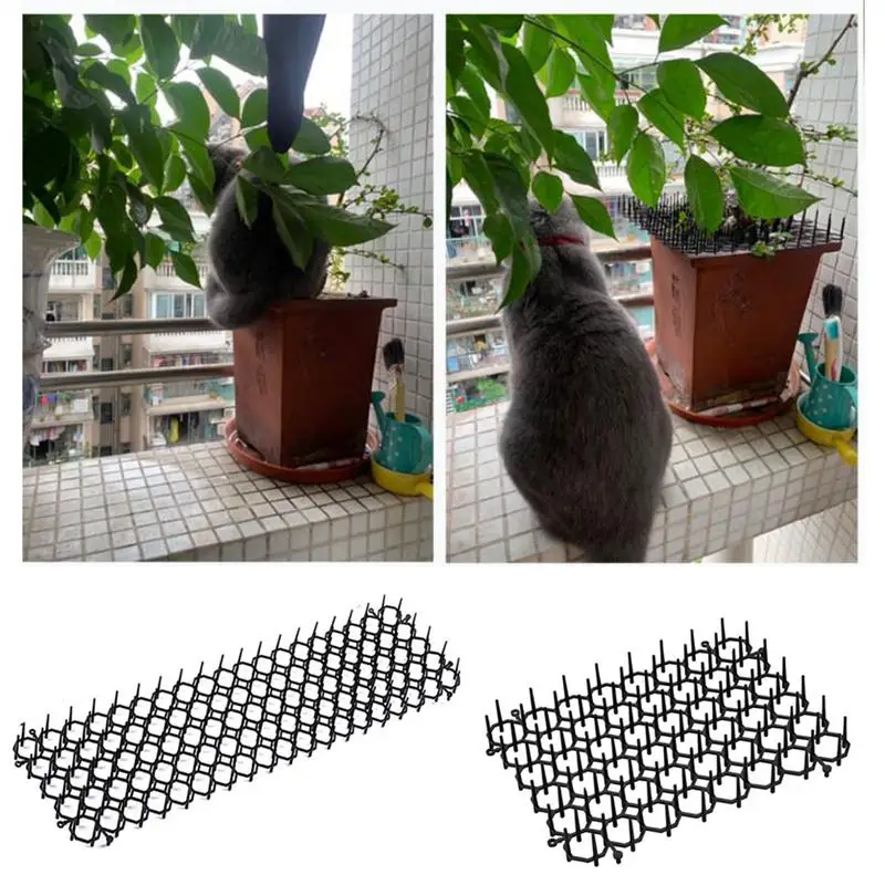 

Garden Balcony Isolation Net Cat Repellents Mat Anti-Cat With Prickle Strips Spikes Straps Keep Dog Pet Away Digging Stop