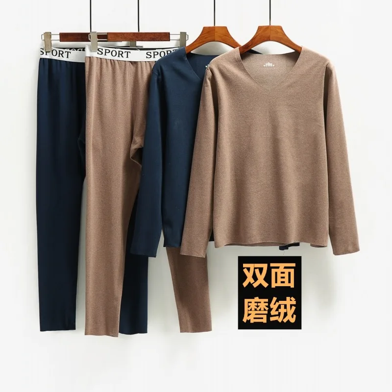2022 New Thermal Underwear for Men Long Johns Winter Women Thermo Shirt+pants Set Warm Thick Fleece Size L-4XL