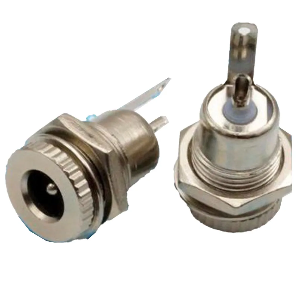 

DC099 5.5 mm x 2.1mm DC Power Jack Socket Female Panel Mount Connector Metal DC-099 Open Hole 11MM 5.5*2.1 5.5*2.5