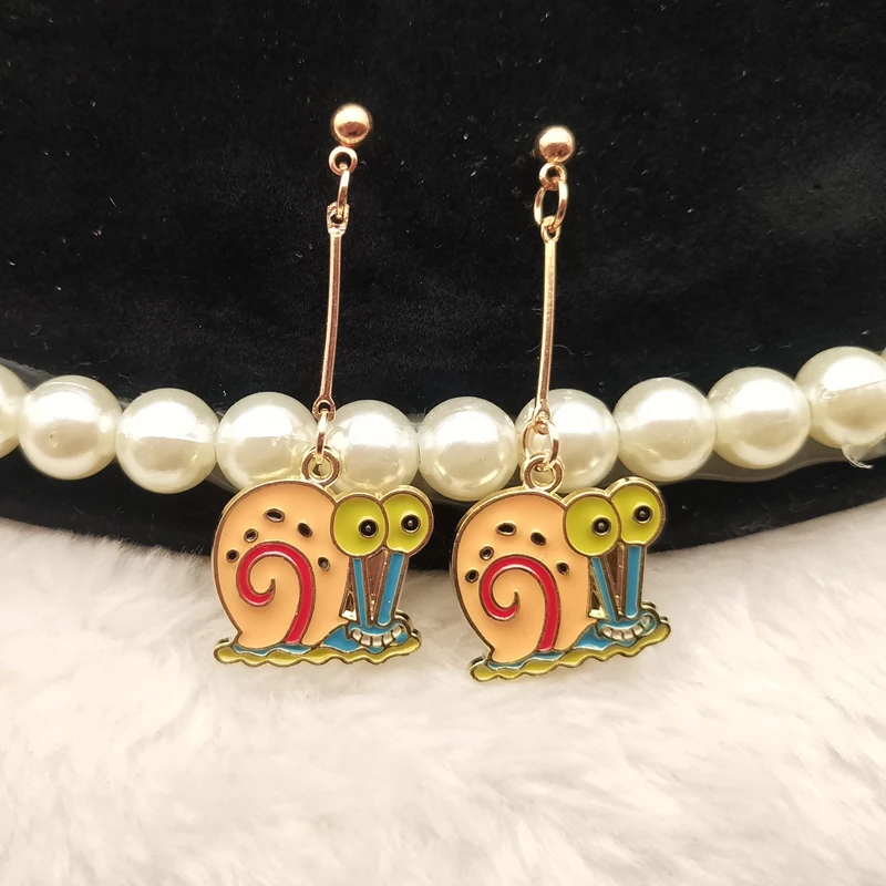 Новые милые серьги Улитка забавные эмалированные Серьги почтальона