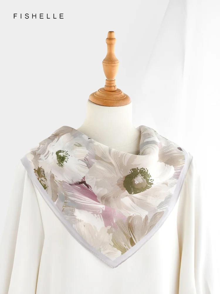 Элегантный цветок morandi 100% натуральные шелковые шарфы маленький квадратный шарф