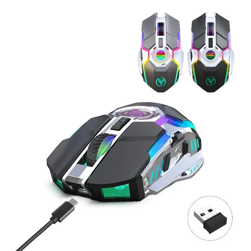 EOENKK 2023 Новая беспроводная игровая мышь с RGB-подсветкой регулируемая 2400 точек на
