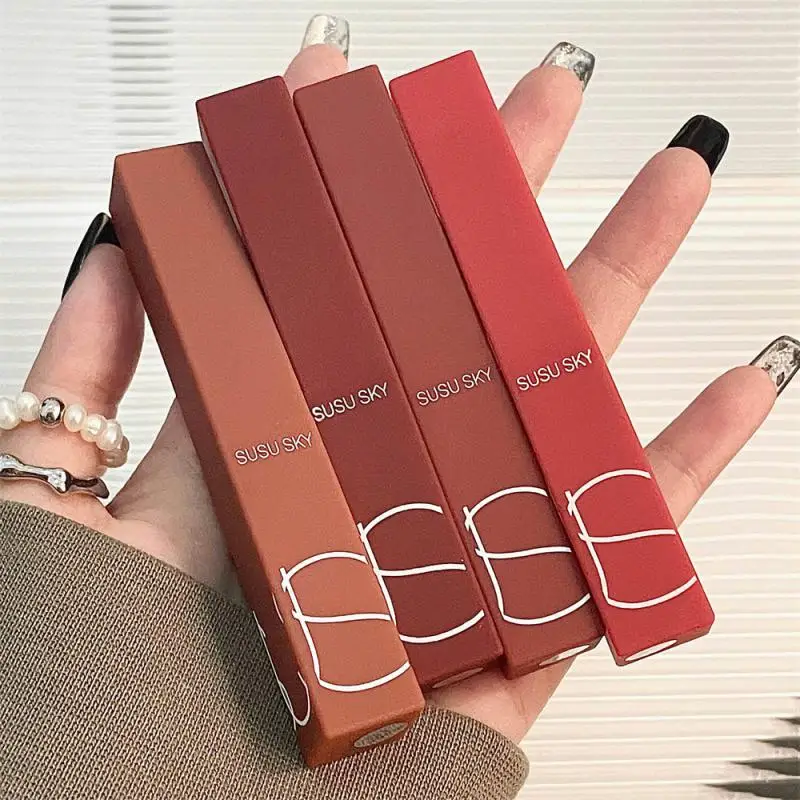 

Waterproof And Sweat-proof Lasting Lipstick Velvet Liquid Lipstick Curved Brush Head Cream Texture Texture Matte Matte Lip Gloss
