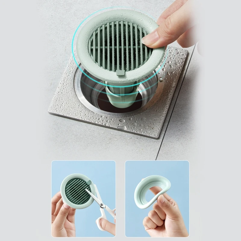 

Bathroom Anti-reflux Floor Drain Quick Drain Round Hair Catcher Anti-blocking Shower Drain Strainers Easy to Install B03E