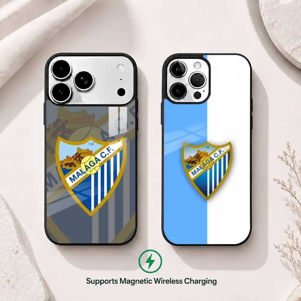 Фото Чехол для телефона Football Club M-Malaga C.F. для iPhone 17, 16, 15, 14, 13, 12, 11 Plus, Pro с поддержкой магнитной беспроводной зарядки №1