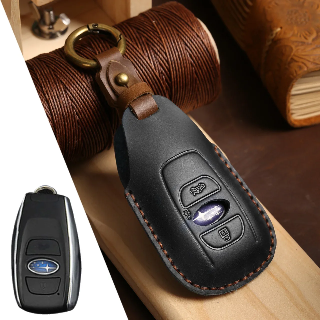 

Кожаный Чехол Для Ключей Для Subaru Legacy XV Forester Outback BRZ - Защитный Чехол Для Автомобильных Дистанционных Ключей