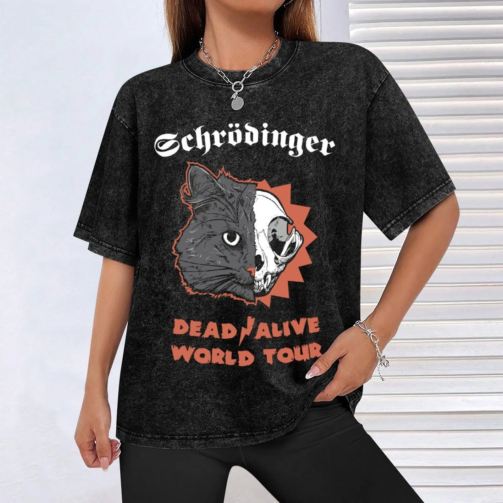 Футболка Schr?dinger - DEAD/ALIVE World Tour летние топы футболки с графическим принтом коротким