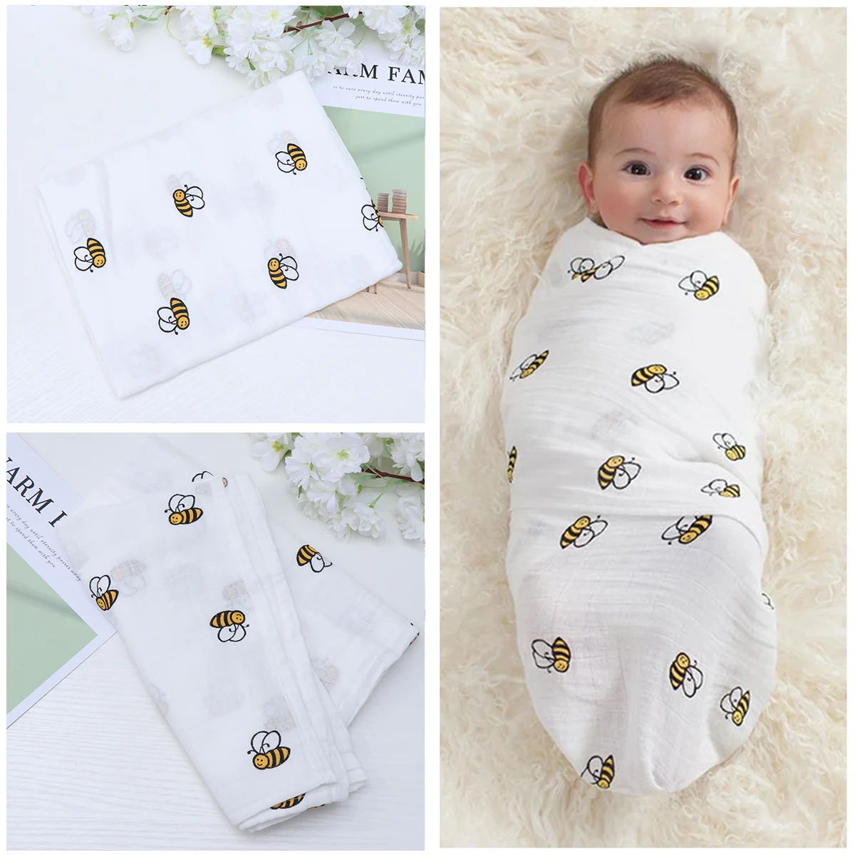 

Cobijas Recien Nacidos Infant Blanket Towel Baby Swaddle Cotton Blankets Newborn