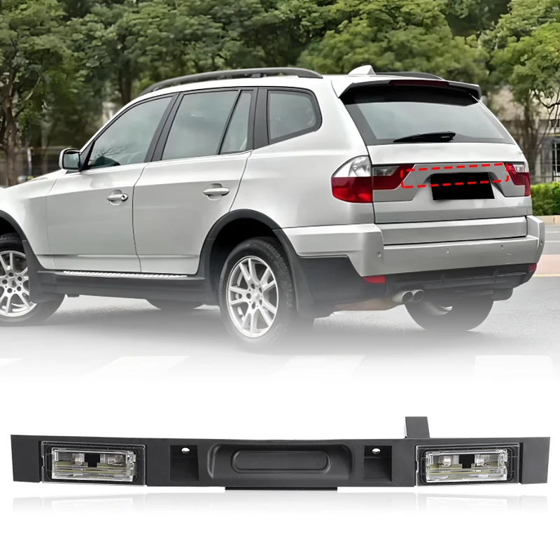Фото 51133403611 Задняя ручка крышки багажника для BMW E83 X3 2004-2010, туристический багажник, переключатель задней двери автомобиля с кнопкой ключа и подсветкой номерного знака №2