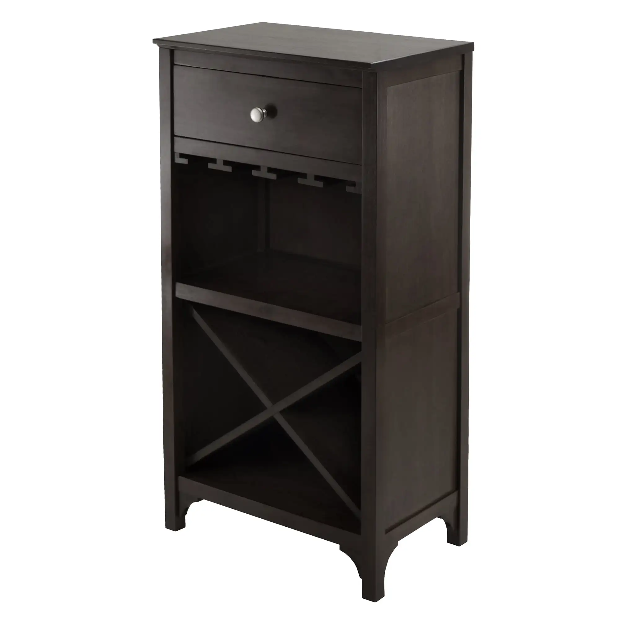 

Wood Ancona Modular Wine Cabinet, X-Shelf, Espresso Finish