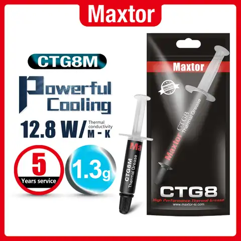 [Горячая Распродажа] термопаста Maxtor CTG8 1 г/1,3 г (12,8 Вт/мК), эффективная охлаждающая Термопаста для радиатора ЦП/ГП
