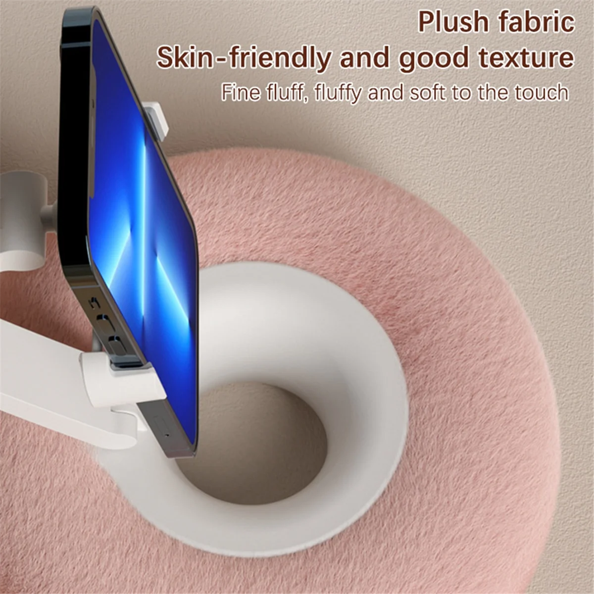 Mobile Phone Pillow Holder Bed Sofa Lap Adjustable Soft Stand for IPhone Xiaomi Redmi Huawei Oppo 4.7in-7.0in B
