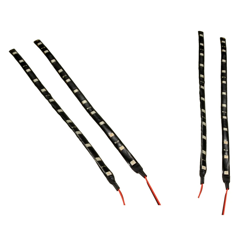 

4x 5050 SMD 12 LED IP65 Waterproof Flexible Strip Light 12V 3W for Car Home 30cm White & Red