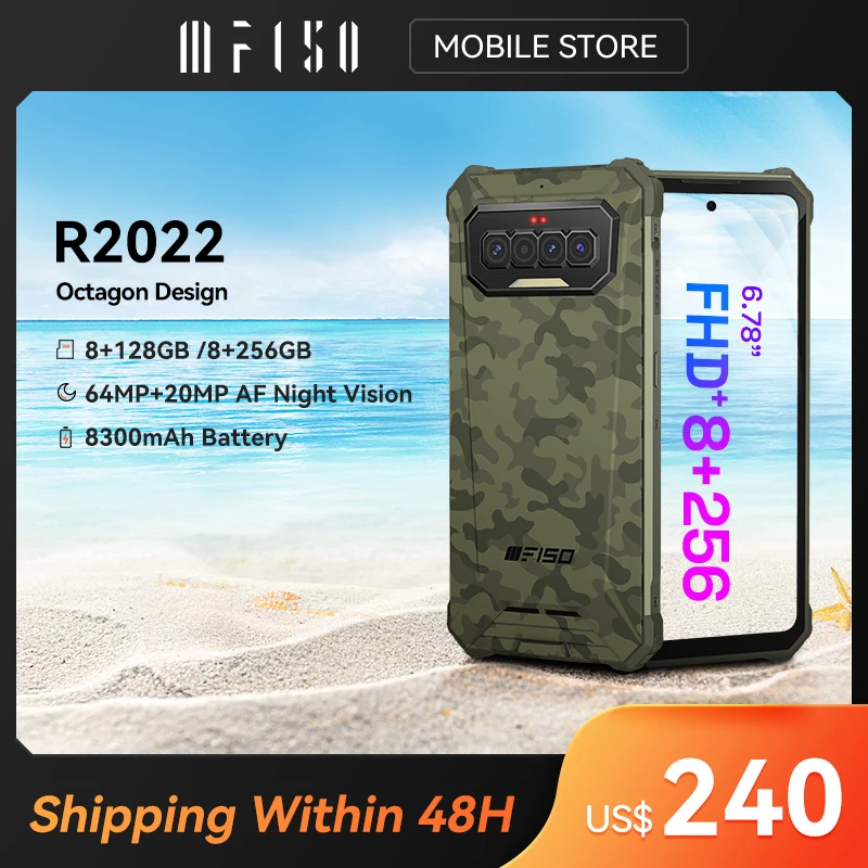 

IIIF150 R2022 Rugged Phone 6.78"LCD FHD Display G95 Octa Core 8+256GB 64MP +20MP AF Night Vision Camera Smartphone 8300mAh Phone
