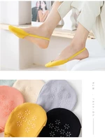 70pairs socks female ice silk summer thin invisible high heels front half palm japanese silicone non slip cross sling boat socks