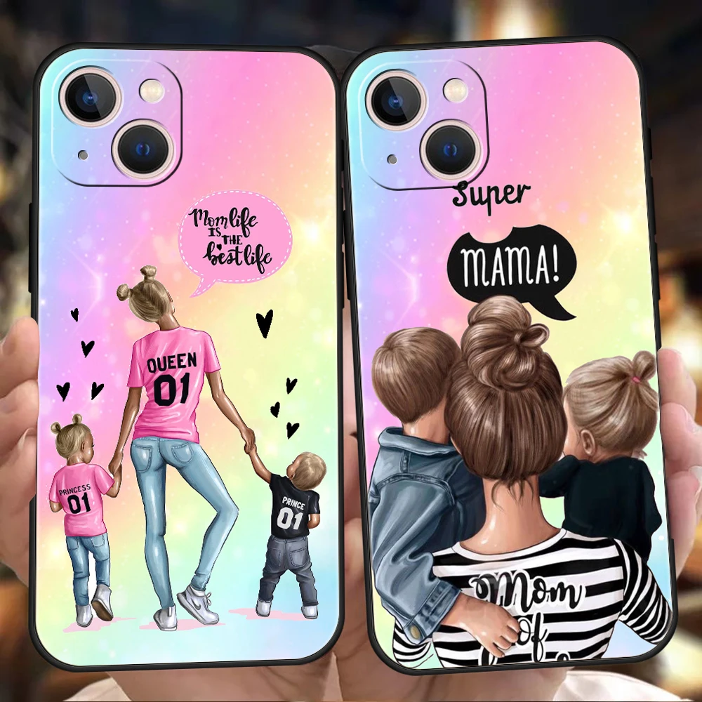 

Super Mom Baby Phone Case Cover for iPhone 14 13 12 11 Pro Max 7 8 Plus XR XS X SE 2020 13 Mini Silicone Soft Fundas Shell Capas