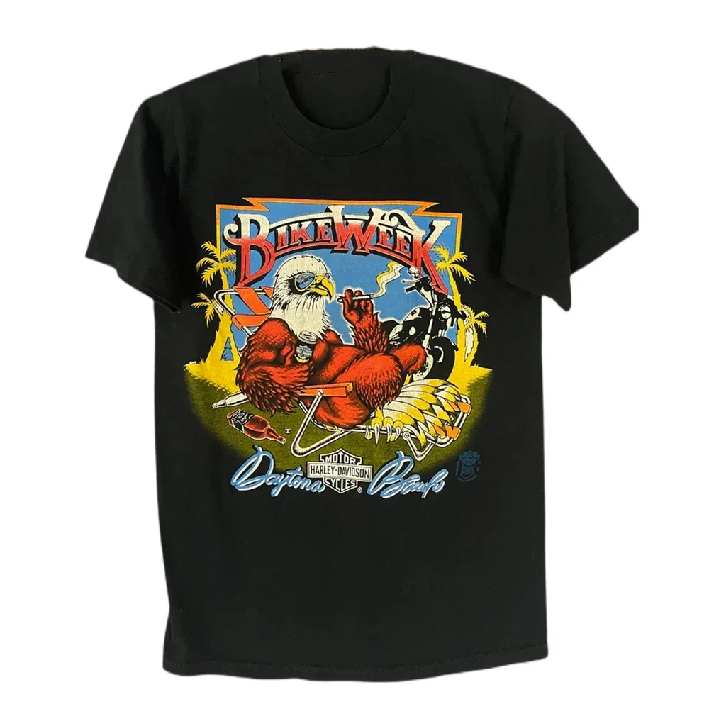 Винтажная редкая футболка унисекс из чистого хлопка для курения пытья пива орел