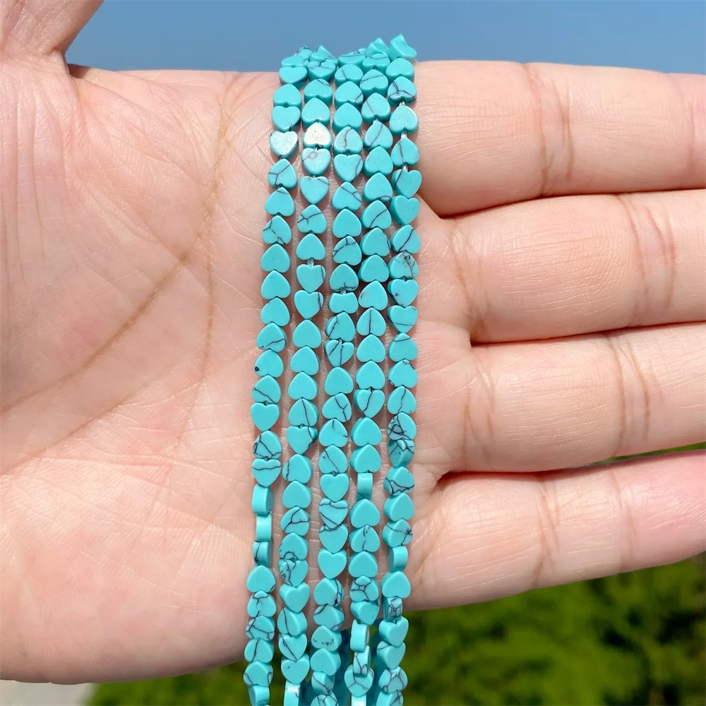 4 мм натуральные каменные бусины в форме сердца императорская бирюза амазонит