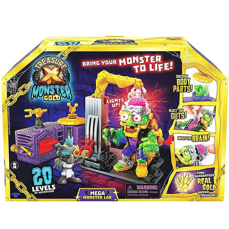 Treasure X Monster Mega Gold Lab - Mad Scientist Mega Monster Lab Unboxing Adventure Bundle Treasure Game Toy Set Boy For Gift