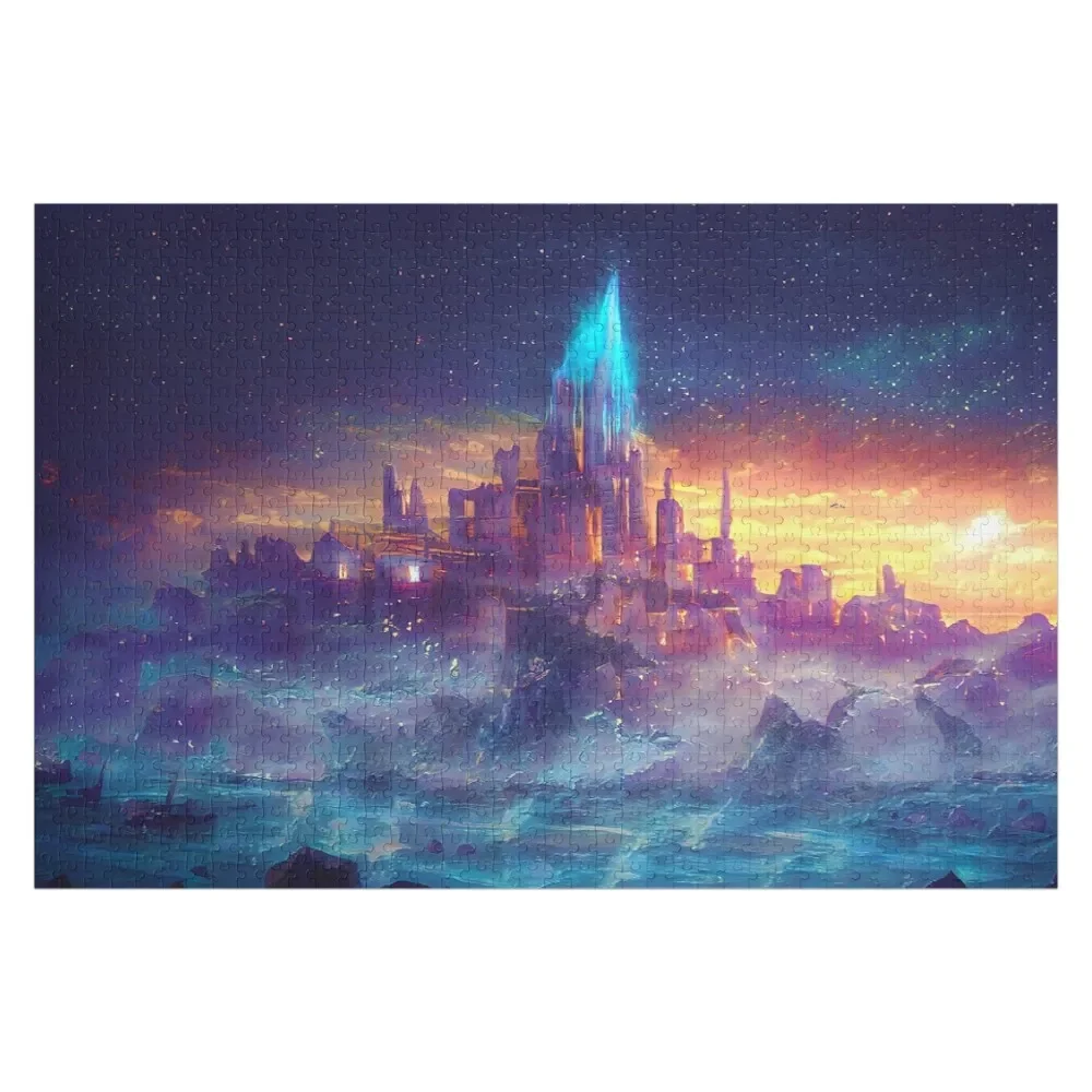 Кристаллический город-пазл детский деревянный подарок на заказ рождественские