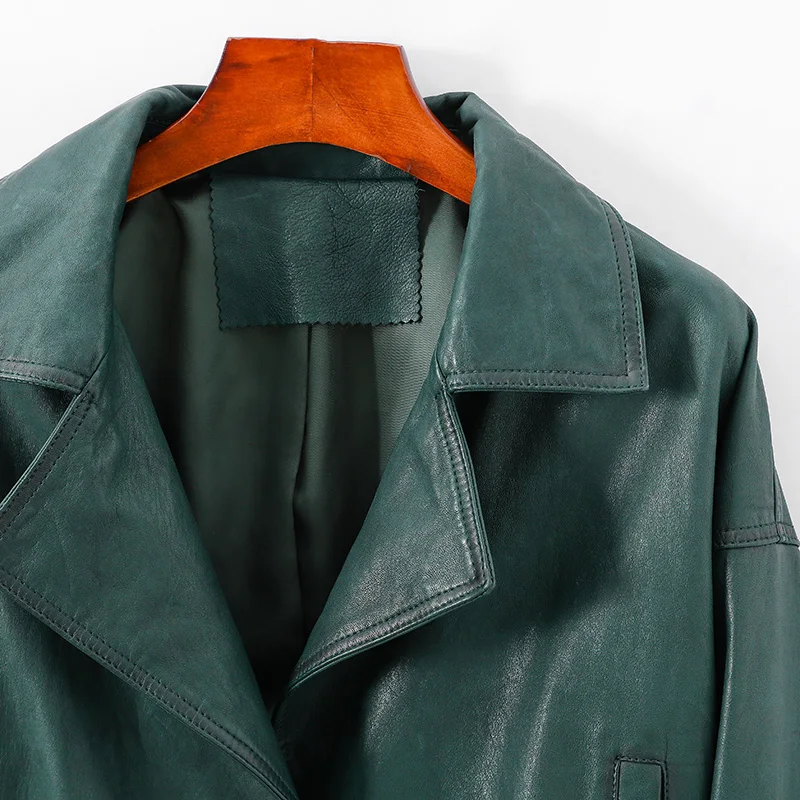 Lady Real Leather Jackets Windproof Motorcycle Leather Coat Genuine Sheepskin Biker Jackets 2022 New Fashion Streetwear GR3784