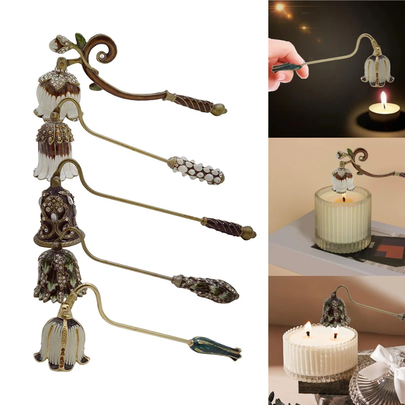

Elegant Candle Snuffer Candle Extinguisher Long Handle Candle Accessory Metal Wick Flame Snuffer Wick Snuffer Home Decor Gift