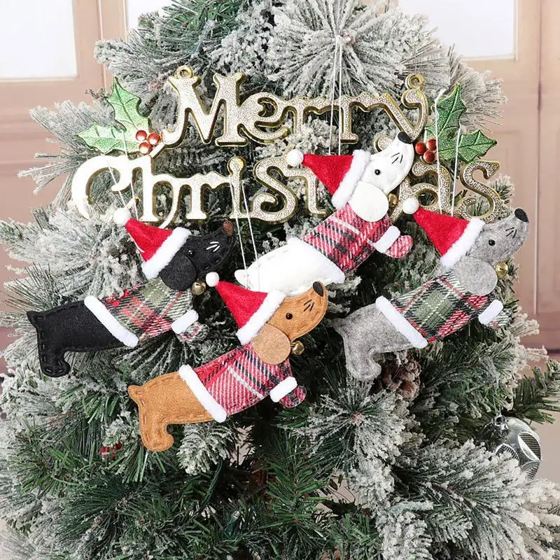 Personality Christmas Tree Sausage Dog Pendant Funny Puppy Hanging Craft Toys Navidad New Year Holiday Party Supplies Decoration