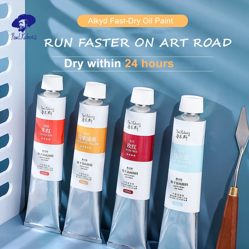 

Paul Rubens Oil Paints Alkyd 24 Hours Fast Drying Professional Oil Color 170ml Tube High Quality Pigment for Artist Art Supplies