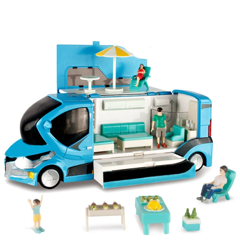 

1:20 Diecast Luxury RV Recreational Vehicle Car Model Diecast Metal Camper Van Motorhome Leisure Touring Car Model Kids Toy Gift