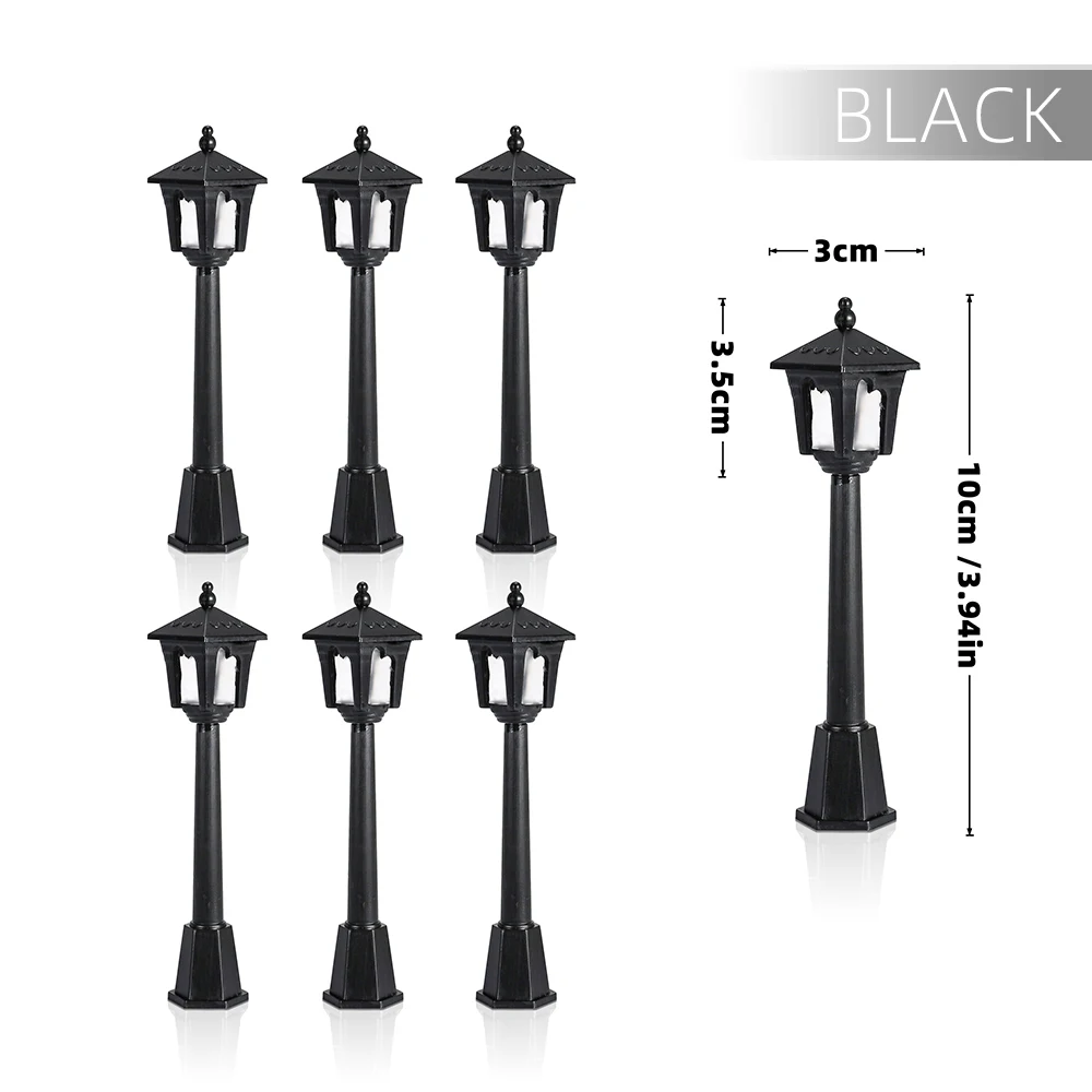 

Миниатюрные уличные фонари пластик 6/12 шт