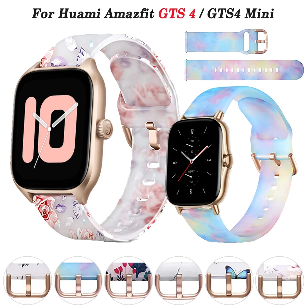 

GTS4 20mm Silicone Print Watch Straps For Huami Amazfit GTS 4/2 Mini Strap Watchband For Amazfit GTS/GTS 2e Bip/U/U Pro Bracelet