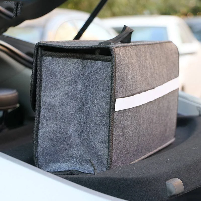 

New Car Trunk Organizer Car Collapsible Soft Felt Storage Box Cargo Container Box Trunk Bag Stowing Tidying Holder Multi-Pocket