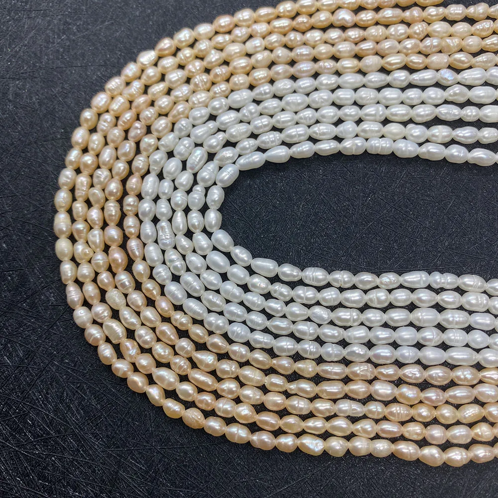 Изысканный натуральный пресноводный жемчуг класса А 3 5 мм бусины в виде риса для