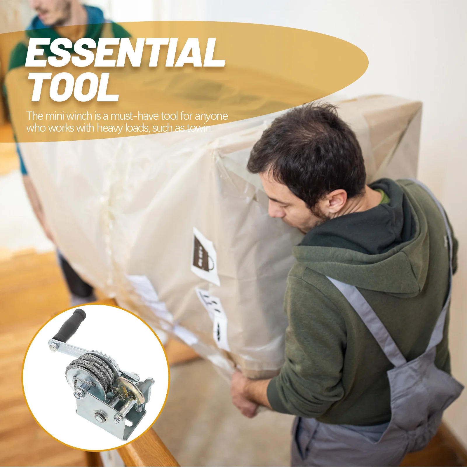 Портативная ручная лебедка с механизмом UTV Ручная прицепом погрузка храповым 500