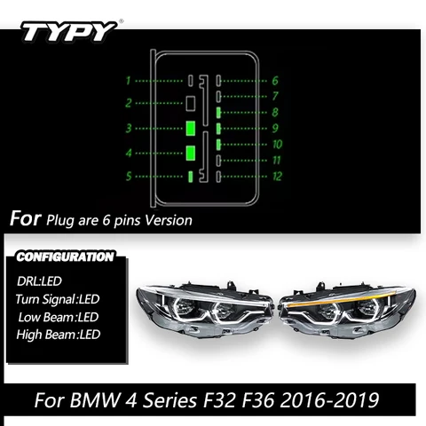 Автомобильные фары для BMW 4 серии M4 F32 Фары F80 2013-2019 Модернизированные светодиодные фары Динамический указатель поворота DRL Автомобильная сборка