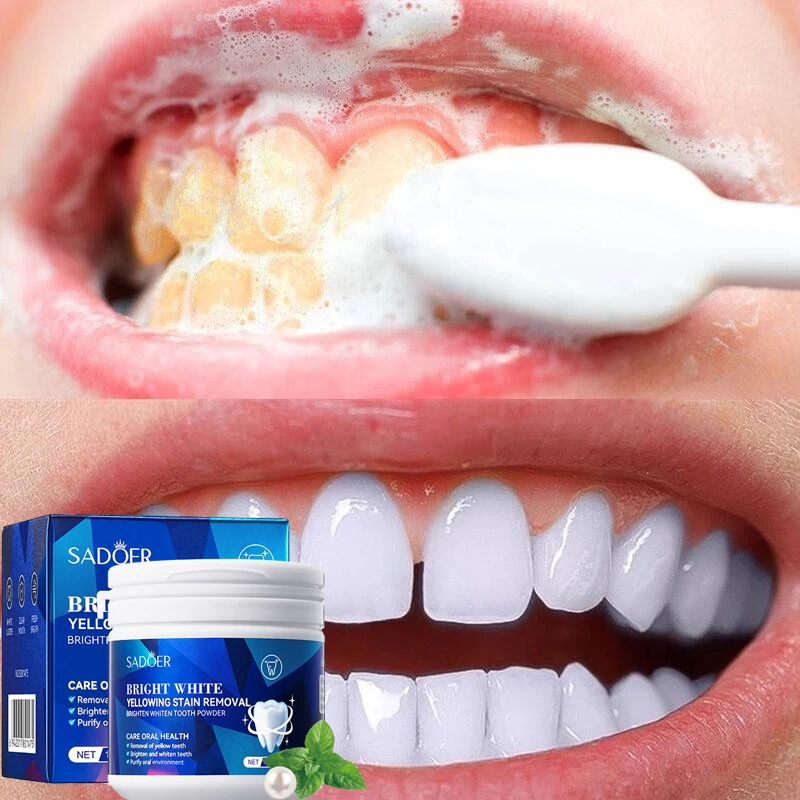 Herbal Pearl Teeth Whitening Powder Teeth Brightening Deep Cleansing Oral Hygiene Remove Plaque Stains Teeth Care Products 50g