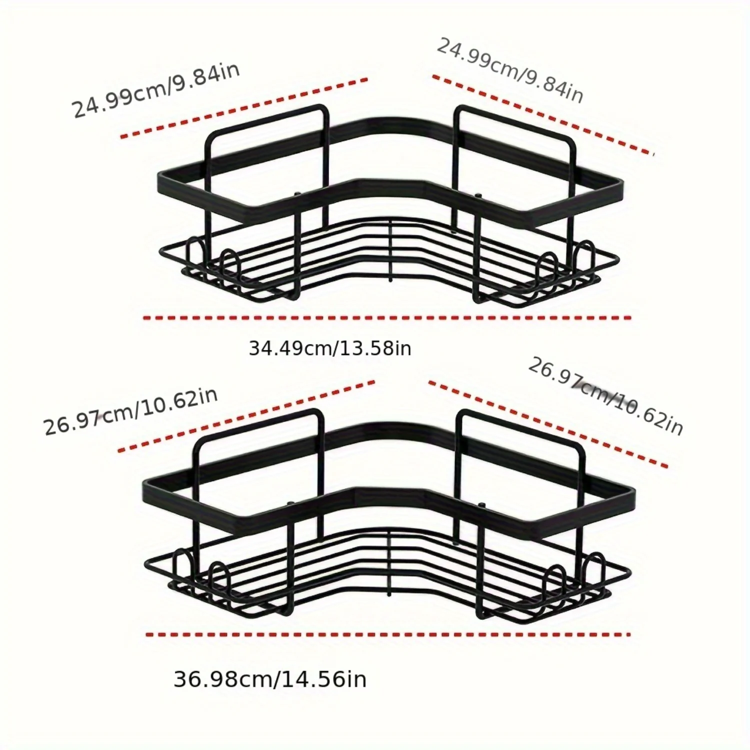 Полки для ванной комнаты из нержавеющей стали - настенная треугольная душевая
