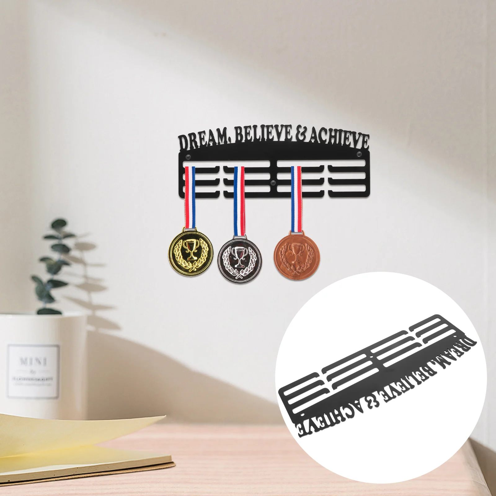 

Display Shelf Sports Medals Hanger Storage Hanging -mounted Bracket Organizer Displaying Stand Match