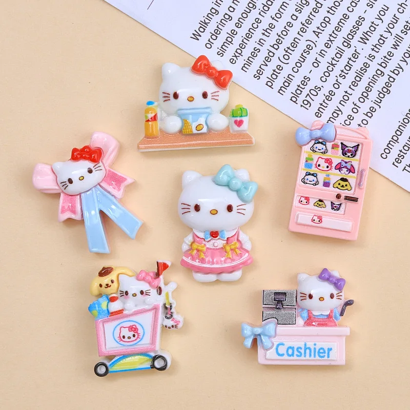 10 шт., мультяшные смолы, милые животные, кошки, бант, игровая консоль, стильная шпилька для волос, скрапбукинг, ремесло, сделай сам, миниатюрный орнамент, аксессуары A34