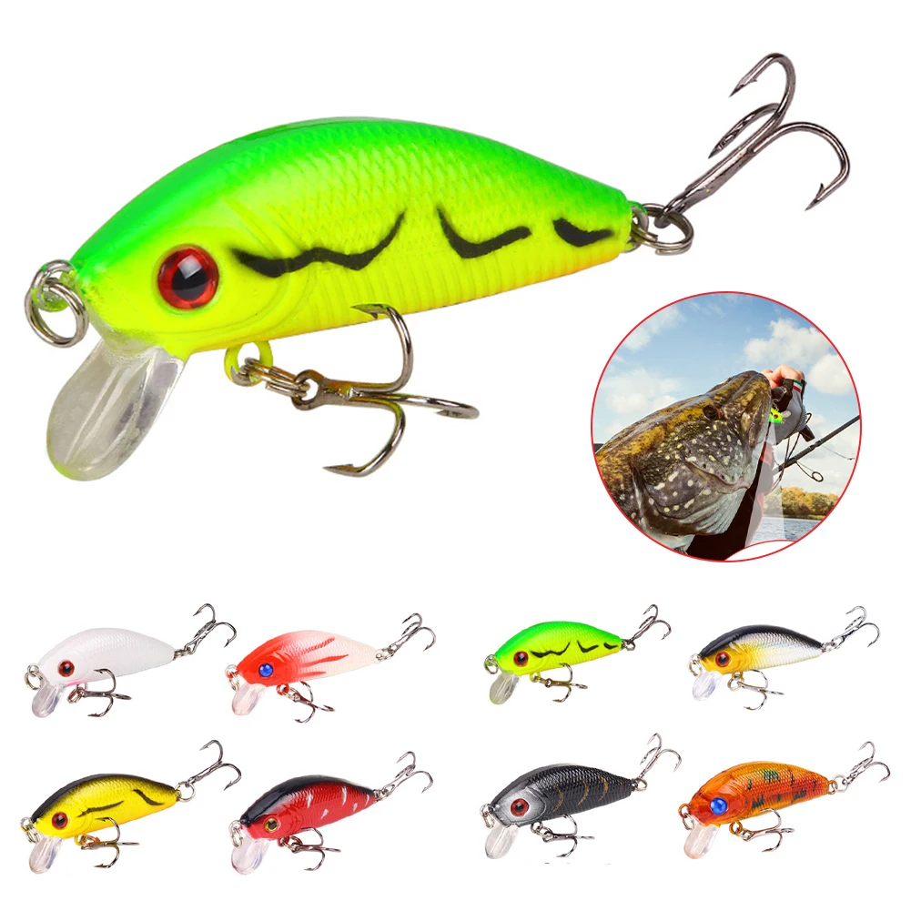 Купи 1PCS Crankbait Minnow Fishing Lure Floating Hard Bait 5cm/4.2g ABS Artificial Bait Fishing Wobblers Swimming Carp Fishing tackle за 22 рублей в магазине AliExpress